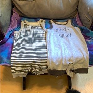 Two rompers by cat and jack